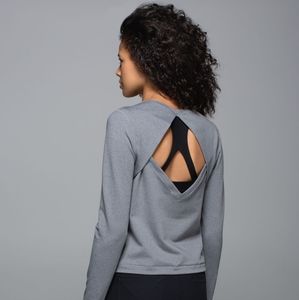 Lululemon Back Up Long Sleeve Top Heathered Slate Grey Gray 4 S Small